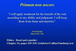 Primum non nocere ne demek
