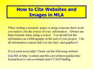 Mla format images