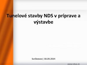 Tunelov stavby NDS v prprave a vstavbe Ing