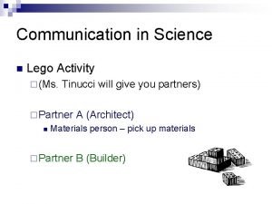 Lego communication activity