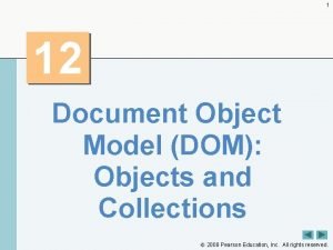 1 12 Document Object Model DOM Objects and