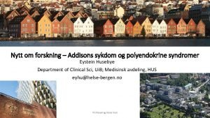 Nytt om forskning Addisons sykdom og polyendokrine syndromer