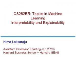 Cs 282r topics in machine learning