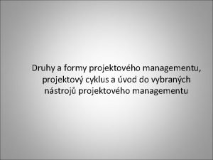 Projektový cyklus