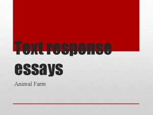 Animal farm text response essay