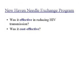 Needle exchange new haven