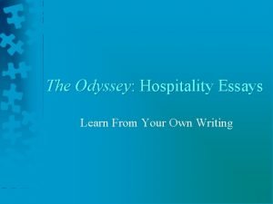 Examples of hospitality in the odyssey