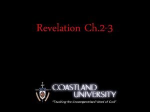 Revelation Ch 2 3 7 Churches of Asia