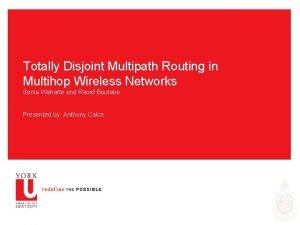 Totally Disjoint Multipath Routing in Multihop Wireless Networks