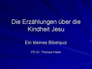 Die Erzhlungen ber die Kindheit Jesu Ein kleines Die Erzhlungen ber die Kindheit Jesu Ein kleines