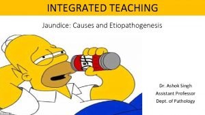 INTEGRATED TEACHING Jaundice Causes and Etiopathogenesis Dr Ashok
