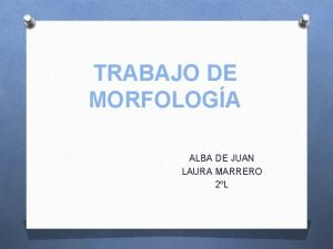TRABAJO DE MORFOLOGA ALBA DE JUAN LAURA MARRERO