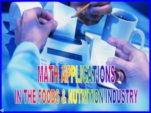 The math skills needed in the food service