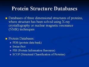 Pdb database notes