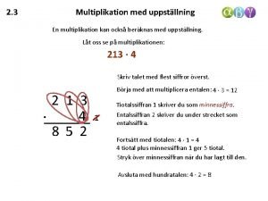 Multiplikation med uppställning