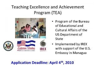 Teaching Excellence and Achievement Program TEA Program of