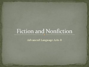 Elements of fiction and nonfiction