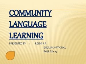 Community language learning