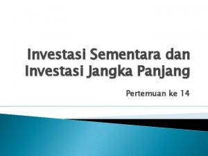 Investasi saham jangka panjang