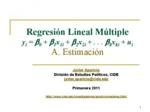 Regresin Lineal Mltiple yi b 0 b 1
