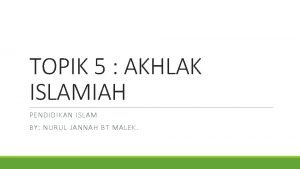 5 akhlak mahmudah