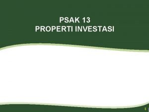 Klasifikasi properti investasi
