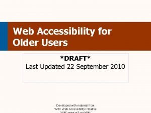 Web accessibility for older users