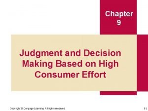 Chapter 9 Judgment and Decision Making Based on