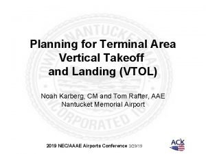 Planning for Terminal Area Vertical Takeoff and Landing