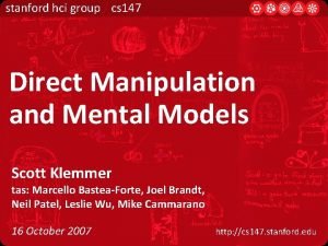 stanford hci group cs 147 Direct Manipulation and