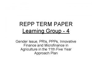 REPP TERM PAPER Learning Group 4 Gender Issue