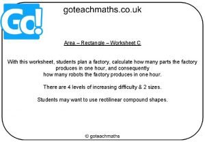Area of a rectangle worksheet