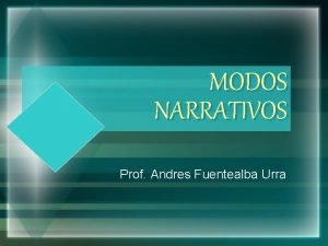 MODOS NARRATIVOS Prof Andres Fuentealba Urra Respecto del
