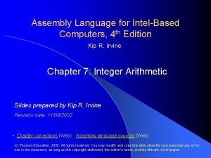 Assembly language for intel based computers