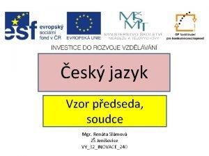 esk jazyk Vzor pedseda soudce Mgr Renta Slmov