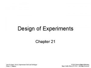 Design of experiments six sigma