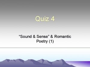Romantic poetry quiz