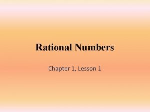 Lesson 1 rational numbers