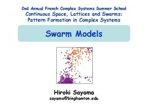 Complex systems summer school