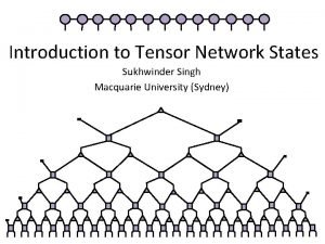 Introduction to Tensor Network States Sukhwinder Singh Macquarie