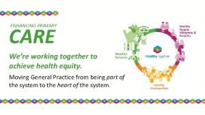 ENHANCING PRIMARY CARE Were working together to achieve