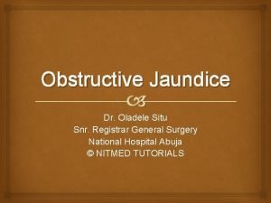 Benjamin classification of obstructive jaundice
