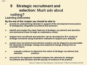 Strategic view of recruitment & selection