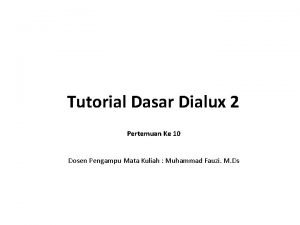 Tutorial dialux