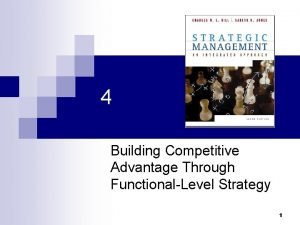 4 Building Competitive Advantage Through FunctionalLevel Strategy 1