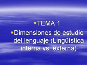 Dimensiones de la lengua