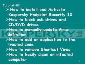 Kaspersky tutorial