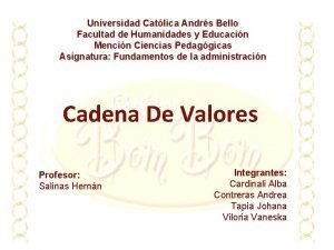 Universidad Catlica Andrs Bello Facultad de Humanidades y