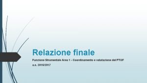 Relazione finale area 1