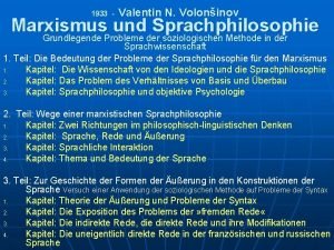 1933 Valentin N Voloninov Marxismus und Sprachphilosophie Grundlegende